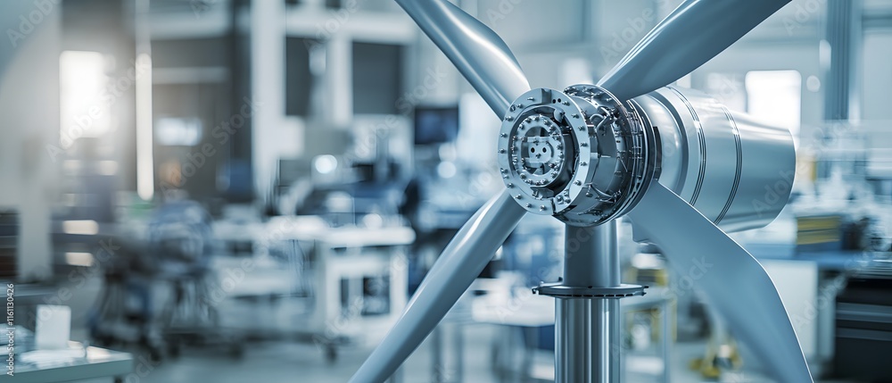 Aufkleber this image showcases a detailed view of a turbine in an industrial setting, highlighting advanced en