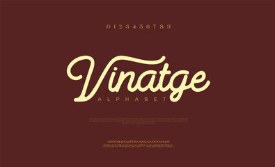Vintage luxury alphabet letters font. Classic Modern Serif Lettering Minimal Fashion Designs. Typography decoration fonts for branding, wedding, invitations, logos. vector illustration
