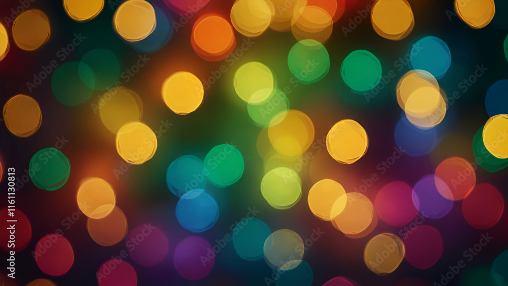 Aufkleber festive multicolored blurred abstract background with glowing christmas lights, creating a magical b