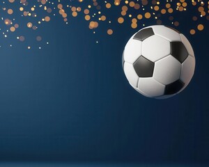 Obraz premium Bouncing ball hitting a goal with celebratory sparks, 3D illustration