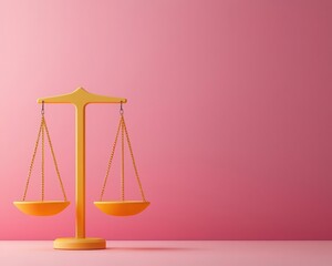 Vibrant scale balanced with achievement symbols on one side, 3D illustration