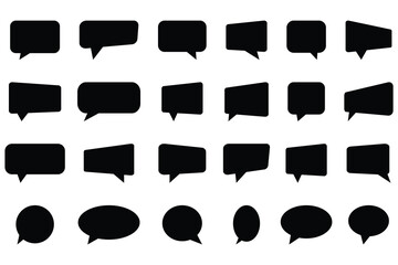 Speech bubble set. Talk bubble. Black speech bubble collection vector isolated on white background.