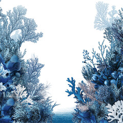 Serene Underwater Paradise: A Breathtaking View of Blue Coral Reef