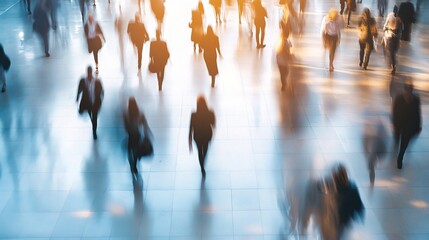 Blurred View of People Attending Business Training Session in Motion