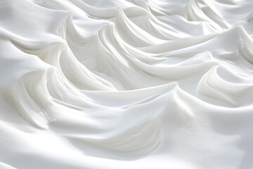 Obraz premium Closeup of rippled white satin fabric texture background.