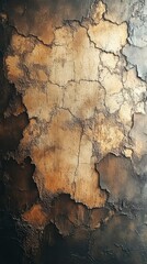 Naklejka premium Abstract Gold and Brown Cracked Wall Texture Background