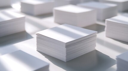 Blank business card mockup on white textured background 3d illustration 3d rendering card template