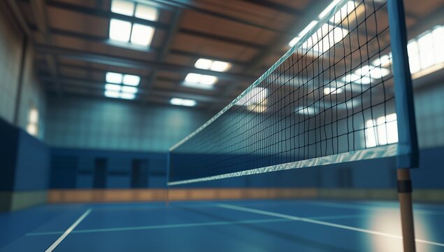 empty indoor volleyball court in Sport arena  - Powered by Adobe