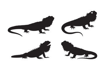Lizard Silhouette Vector Set for Animal Graphics and Art