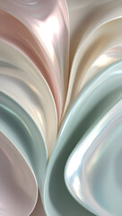 Elegant Pearlescent Waves - Minimalist Abstract Fluid Design with Soft Pastel Tones
