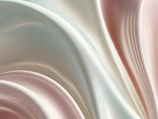 Elegant Pearlescent Waves - Minimalist Abstract Fluid Design with Soft Pastel Tones