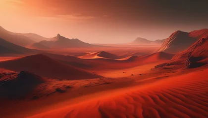 Gardinen mars space landscapes concept, the martian surface, the red sand dune © MHC_Design