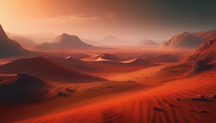 Gardinen mars space landscapes concept, the martian surface, the red sand dune © MHC_Design