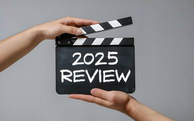 Obraz premium hand holding movie board