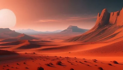 Gardinen mars space landscapes concept, the martian surface, the red sand dune © MHC_Design
