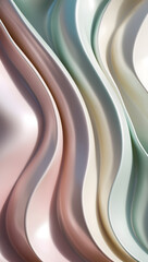 Elegant Pearlescent Waves - Minimalist Abstract Fluid Design with Soft Pastel Tones