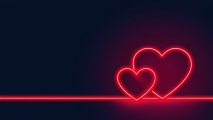 Red hearts on black, a romantic symbol of love and Valentine's Day.