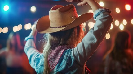 woman with cowboy hat at a party