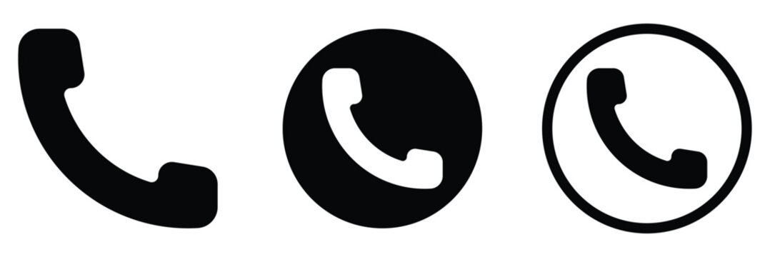 Vector phone icon set. Phone icon button. Phone icon in flat style. Vector illustration on isolated background.