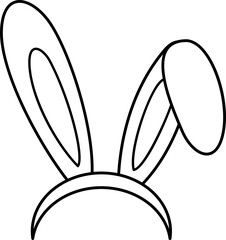 Cute rabbit ears headband outline.
Isolated Bunny ears costume coloring drawing.
Easter Cosplay Party Hair Styling Costume Dress Up for Kids Girls Women.
Transparent background.