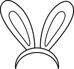 Cute rabbit ears headband outline.
Isolated Bunny ears costume coloring drawing.
Easter Cosplay Party Hair Styling Costume Dress Up for Kids Girls Women.
Transparent background.