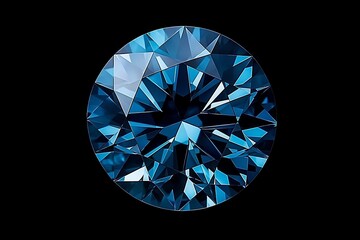 Blue diamond on black background