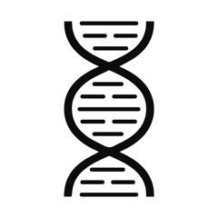 black and white flat vector icon DNA deoxyribonucleic acid double helix for science related project 