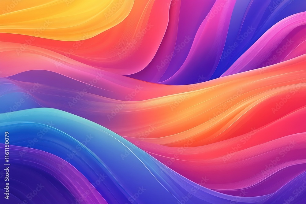Poster abstract colorful wave pattern. vibrant hues blend seamlessly, creating a dynamic and flowing design