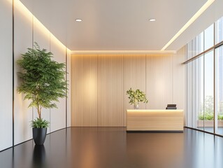 Fototapeta premium Modern Minimalist Office Reception Area.