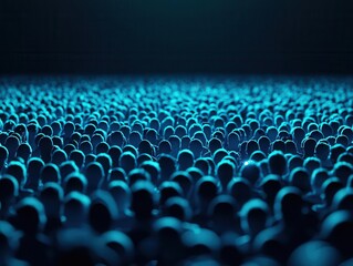 Naklejka premium Carbonneutral festivals, glowing crowd and clean energy visuals, 3D illustration