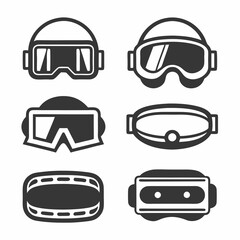 Virtual Reality Headset Icon Bundle Design.