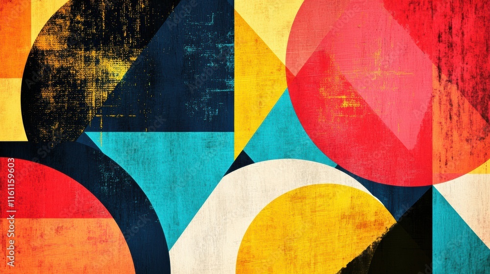 Aufkleber Creative abstract retro risograph design with vibrant colors and textures for mock up applications. Generative AI