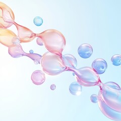 Pastel Bubbles Flowing in a Stream