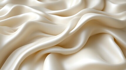 Obraz premium Elegant Cream Silk Draped Luxuriously Soft Fabric
