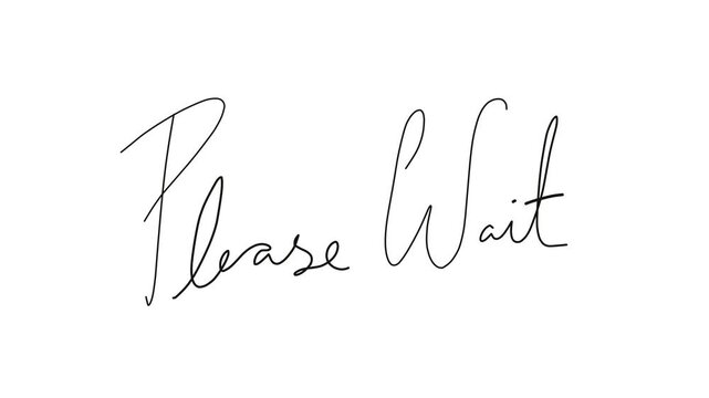 please wait on white background animation video