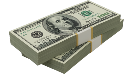 Cash Stack isolated on white