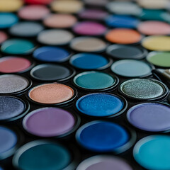 Colorful Eyeshadow Palette Closeup
