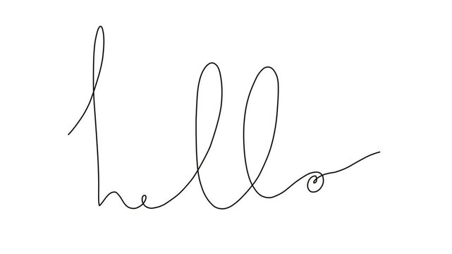 hello text on white background animation video