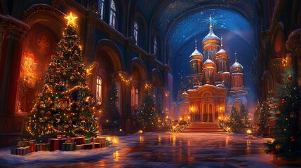 Orthodox Christmas Background Concept 