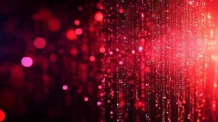 Digital data streams in vibrant red hues create mesmerizing visual effect, symbolizing technology and cyber security. This captures essence of data protection and innovation
