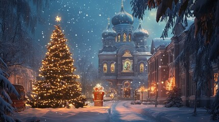 Orthodox Christmas Background Concept 