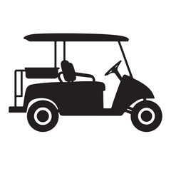 Golf cart silhouette  vector icon illustration