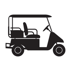 Golf cart silhouette  vector icon illustration