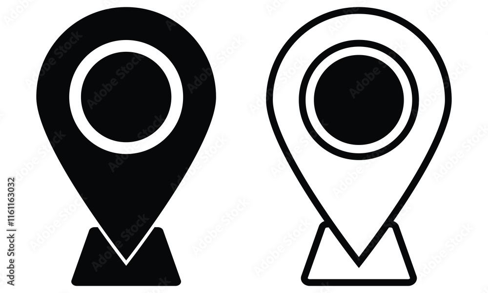 Poster vector illustration of map pointer on white background