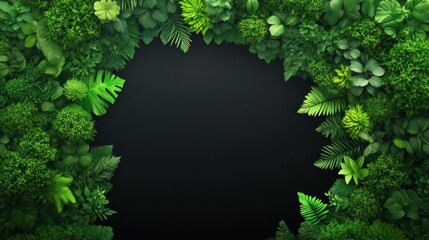 Vibrant green foliage nature background studio setting digital illustration lush environment close-up visual serenity