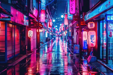 Naklejka premium kyoto neon light background
