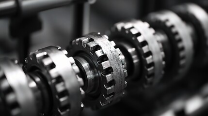 Close-Up View of an Empty Mass Production Assembly Line in Factory