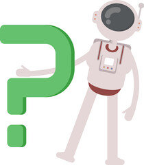 Astronaut Character and Question Mark
