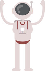 Astronaut Character Raising Hands
