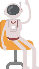 Astronaut Character Sitting on Chair
